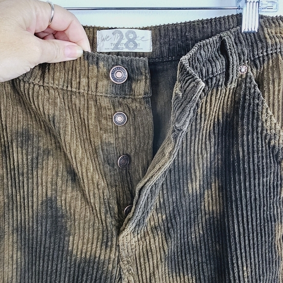 WE THE FREE Reese Pitched Straight Leg Corduroy Tie Dye Brown Tan Pants in Chava - Picture 7 of 13